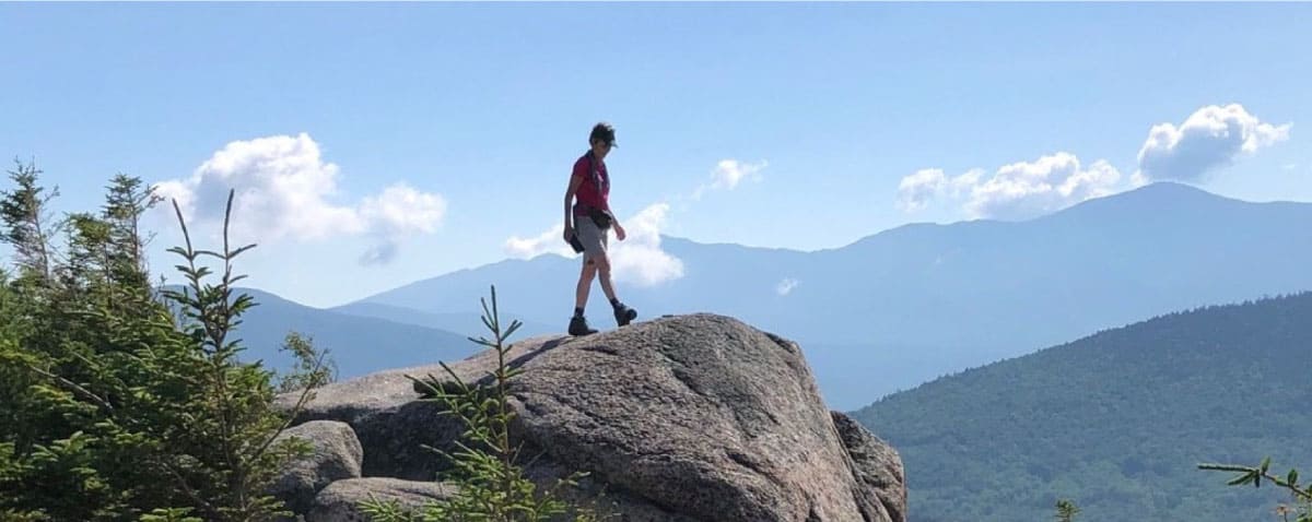 Hiker on a rock